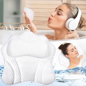 Salle de bains Oreillers (Blanc), 4D Baignoire Oreiller avec 6 de la Non-Dérapant Forte des Tasses d'Aspiration pour Oreiller, Jacuzzi, jacuzzi, Spa à la Maison, Oreiller - Neuf