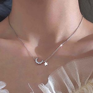 Kal-Boho Star Moon Collier Cz Moon Pendentif Collier Silver Star Choker Collier Dainty Tiny Star Collier Bijoux Pour Femmes Et Filles - Neuf