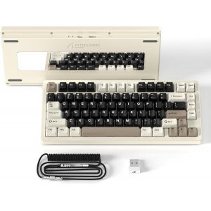 CHECARZHN--NO1-X75 Via Clavier Mécanique Sans Fil En Aluminium Complet, Bt/2.4Ghz/Usb-C Filaire, Hot-Swap Interrupteurs Linéaires Rvb, Disposition 75% Qwerty Avec Rembourrage À 5 Couches -Blanc - Neuf