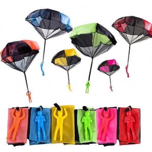 6 Pcs Jouet de parachute volant lanc&eacute; &agrave; la main pour jouer en plein air carr&eacute; - Neuf