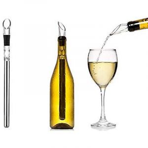 Refroidisseur à vin,refroidisseur à vin avec pouer à vin en acier inoxydable et tige de refroidissement - Neuf