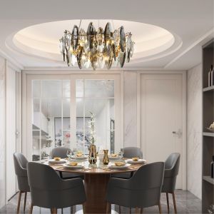 Lustre Salon Chambre Cuisine Moderne Cristal D'Or Plafonnier Vintage M&eacute;tal Suspensions D'&Eacute;clairage Int&eacute;rieur Lampe Chambre Couloir Salon Cuisine,6-Light(Tour) - Neuf