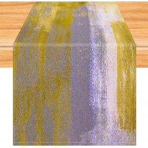 Sjzg-Chemin De Table Jaune 33 X 183 Cm D&eacute;coration De Table Art Moderne Table Au Chemin De Table Court D&eacute;coration De Table Lavable Pour F&ecirc;te Mariage Vacances Cuisine D&eacute;coration - Neuf