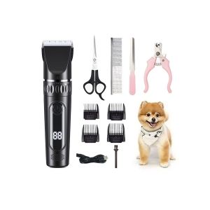 Kit De Toilettage Pour Animaux Avec Tondeuse, Sabots De Coupe, Coupe-Ongles, Ciseaux Et Chargeur Usb - Neuf
