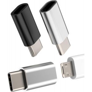 THEF-Lot de 3 adaptateurs micro USB femelle vers USB C mâle (3 paquets) - Câble Android connecteur type C pour iPhone16 15 Pro Max pour Apple iPad Chargeur Connecteurs Compatible avec Samsung S24 Tab - Neuf