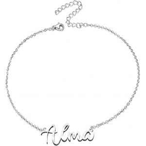 Eryi-Bracelet Pour Femme Avec Prénom En Acier Inoxydable - Pendentif Prénom Personnalisé Argenté Pour Femme - Cadeaux Personnalisés Pour Femme, Mère, Fille, Meilleure Amie - Neuf