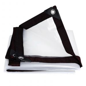 Parois laterales de gazebo en bache transparente, 5 x 6 m PE avec ?illets, resistantes aux intemperies et pliables (2 x 6 m) - Neuf