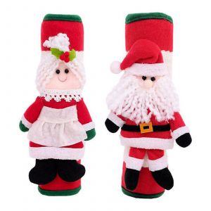 2pcs R&eacute;frig&eacute;rateur Poign&eacute;e de Porte Couvre Protecteur de D&eacute;corations de No&euml;l - Neuf
