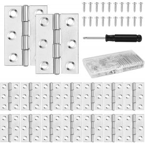 22 Pcs Charniere Porte Placard, 44mm Charniere Inox, Charniere Meuble, Charni&egrave;re Porte Placard, Charni&egrave;re Plate, Charni&egrave;re Invisible, Charni&egrave;res pour Porte de Placards Tiroirs Fen&ecirc;tres Armoires - Neuf