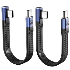 JGD-C&acirc;ble USB C Court 13.9cm, 2pcs 240W Type C M&acirc;le Vers M&acirc;le 40Gbps Charge Rapide Transfert de Donn&eacute;es C&acirc;ble Souple FPC Mini-USB pour T&eacute;l&eacute;phone Portable Smartphone Tablette Appareil - Neuf