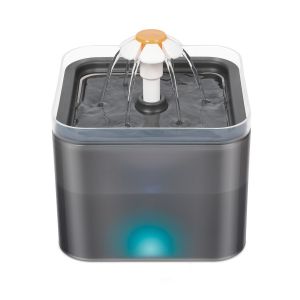 (Gris) Distributeur D'eau Pour Chat 2 L, Abreuvoir Pour Chat Avec Filtre À Charbon Actif, Fontaine Ultra Silencieuse Pour Animaux De Compagnie Avec Lumières Led - Neuf