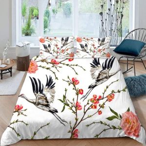 Tradition Orientale Housse De Couette X Imprim&iquest;&iquest; D Oiseau Fleur Parure De Lit Personnes Ado Fille Enfants Microfibre Literie Pi&iquest;&iquest;Ces Avec Ferme - Neuf