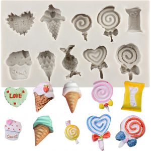 Eryi-Moules En Silicone Pour Crème Glacée, Chocolat, Sucettes, Bonbons, Pour La Fabrication De Crème Glacée, Moule À Fondant, Pour Décorer Des Gâteaux, Des Cupcakes, Des Fleurs, Des Bonbons, De - Neuf