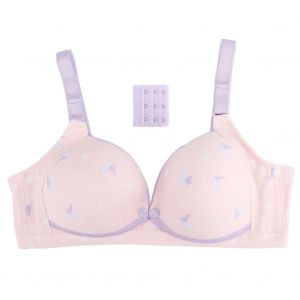 Soutien-Gorge D'allaitement Sans Armatures En Coton Avec Boucle Frontale Pour Femmes Enceintes, Motif Papillons Violets, Taille 95b - Neuf