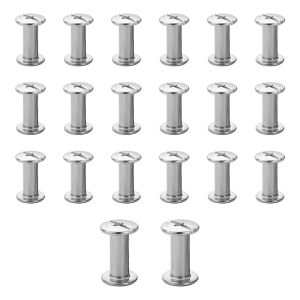 Lot de 20 vis Chicago M5x12mm Chicago Vis de reliure Chicago Rivet à clous en métal Vis Chicago à tête cruciforme pour ceinture en cuir Bricolage Livre de scrapbooking-Argenté - Neuf