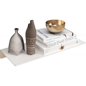 Petite &Eacute;tag&egrave;re Murale Flottante En M&eacute;tal - Etag&egrave;re Murale Flottante En M&eacute;tal, Petite &Eacute;tag&egrave;re De Salle De Bain, &Eacute;tag&egrave;re Murale De Rangement Et D'affichage (Blanc, 30cm) - Neuf