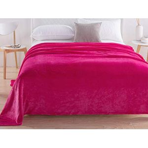Couverture En Fausse Fourrure Rose Rouge 220x240cm, Jet&eacute; En Polaire Douce - Neuf