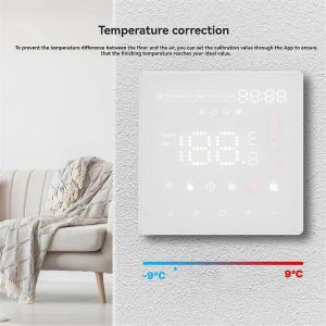 Thermostat WiFi Tuya, chaudi&egrave;re intelligente, contr&ocirc;leur de temp&eacute;rature de chauffage, interrupteur, prise en charge de l'application &agrave; distance Alexa Vo - Neuf