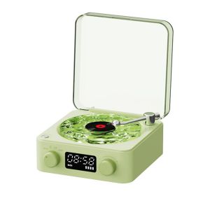 KW03 Haut-Parleur Rétro pour Disque Vinyle RVB Sans Bluetooth 5.0 Platine Son Stéréo avec Bruit Blanc Vert - Neuf