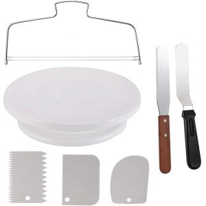KAL-Kit D'Accessoires De Gâteau Pour Débutants Et Professionnels -Plateau Tournant Pour Décoration De Gâteau -Parfait Pour Les Cadeaux -Kit De Pâtisserie Avec Accessoires De Cuisson Polyvalents Po - Neuf