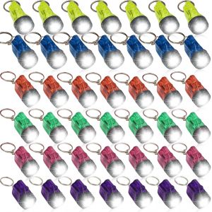 HLJHJ-Mini lampe de poche porte-clés 42 pièces 4 cm LED Mini lampe de poche pour enfants Lampe de poche multicolore Jouet pour enfants Petit cadeau d'invité, camping, extérieur, randonnée - Neuf