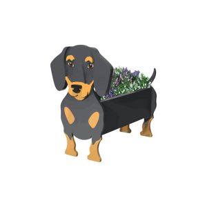 Pot De Fleurs En Pvc En Forme De Teckel Pour La D&eacute;coration Ext&eacute;rieure - Neuf