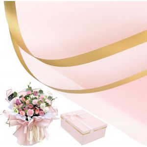 Mevronisshop-20 Feuilles Papier Cadeau Bouquet, Papier Emballage Bouquet, Emballage Fleur Pour Cadeau, Anniversaire, Diy(Rose, 58x58cm) - Neuf
