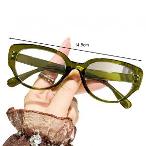 Lunettes Anti-Lumière Bleue Unisexe Rétro Kitty Eye Cadre Vue Claire Charnière Forte Protection Des Yeux Clair Bluelight Lunettes Lunettes Utilisation De Bureau Lunettes-Vert - Neuf