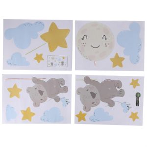 Ours Stickers Muraux Aquarelle Pépinière Mur Bricolage Animal Neutre Pour Chambre D'enfants - Neuf