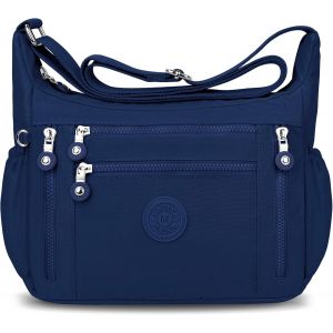 nzqaf-Sac Femme Bandoulière Imperméable, Sac à Main Bandoulière en Nylon, Sacs à Bandoulière Multifonctionnel avec Bandoulieres Réglable et Multi-Poches, Sac Besace Loisir pour Voyage - Neuf