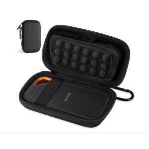 &Eacute;tui pour disque dur externe portable SanDisk Extreme Pro/SanDisk Extreme Portable SSD 500 Go, 1 To et 2 To ; &eacute;tui de transport rigide avec housse de protection et sac de rangement &iquest; &iquest;&iquest;Noir - Neuf