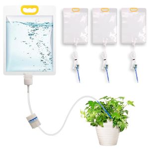 Lot de 4 Syst&egrave;mes d'Irrigation Automatique pour Plantes - Arrosage Goutte-&agrave;-Goutte 3,5L avec Soupape de Contr&ocirc;le R&eacute;glable - Dispositif d'Arrosage pour Plantes d'Int&eacute;rieur et d'Ext&eacute;rieur - Neuf