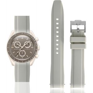 Kal-Bracelet En Caoutchouc Incurvé Compatible Avec Omega X Swatch Speedmaster Moonswatch 20mm Bande De Remplacement Douce Pour Hommes Et Femmes - Neuf