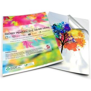 Evergreen Goods 20 Feuilles A4 Papier Vinyle Autocollant Brillant Argenté Imperméable | Étiquettes Autocollantes Imprimable Au Jet D'Encre Et Au Laser | Papier Stickers D'Impression Nacré Métallique - Neuf