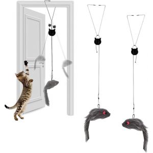 Letnerny-2 Piece Door Hanging Mouse Interactive Cat Toys, Indoor Cat Toys, Cat Exerc Toys, Pelh Cat Toys, Cat Toy Store - Neuf
