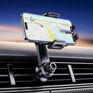 Support De T&eacute;l&eacute;phone Portable Pour Grille D'a&eacute;ration De Voiture [Ne Bloque Jamais Les Grilles D'a&eacute;ration] Support De T&eacute;l&eacute;phone Portable Pneumatique Avec Clip D'extension Pour Iphone Et - Neuf