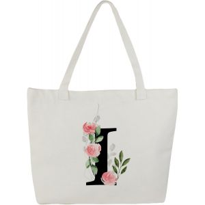 Sjzg-Tote Bag Personnalis&eacute;, 100% Toile De Coton, Sac Tissus Avec Pr&eacute;nom, Imprim&eacute; De A &Agrave; Z, Doubl&eacute;, Cadeau Personnalis&eacute; Maitresse - Neuf