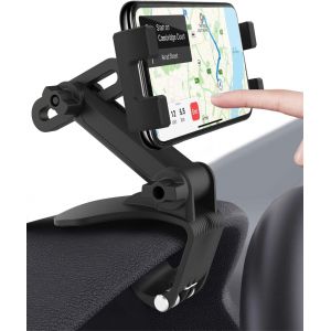 JGD-Support T&eacute;l&eacute;phone de Voiture, Porte T&eacute;l&eacute;phone Tableau de Bord de Voiture, Pare-Soleil, R&eacute;troviseur avec Clip R&eacute;glable &agrave; 360&deg;, pour iPhone 15 Pro Max, iPad, Samsung, Huawei de 4 &agrave; 11 - Neuf