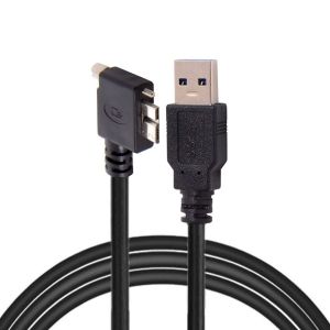 Câble USB 3.0 A mâle vers Micro B coudé à 90 degrés avec vis de verrouillage pour Nikon D800 D800E D810 4,6 m - Neuf
