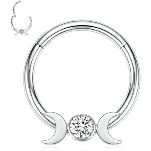 Kal-Boucles D'oreilles 16 G En Acier Inoxydable Pour Septum, Daith, Rook, Tragus, Hélix, Cartilage, Lobe Septum, Bijoux Serpent, Pyramide, Flèche, Étoile, Anneau Segmenté À Charnière - Neuf