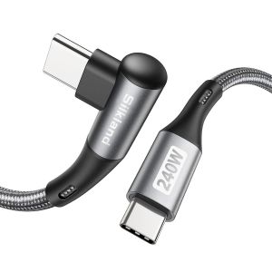 TYE-C&acirc;ble USB C vers USB C 3M Coud&eacute; [240W 48V/5A], PD3.1&QC4.0+ C&acirc;ble USB C Charge Rapide 90 Degr&eacute;s pour iPhone 16 15/Pro Max, Samsung S24 Ultra S23 S22 S21, MacBook Pro/Air, iPad Pro/Air/Mini - Neuf