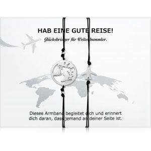 Eryi-2 Pcs Bracelets De Globe Du Monde Bracelet De Voyage Porte-Bonheur Avec Pendentif De Terre Et Avion Bracelet En Cordon Fait Main Avec Carte Cadeau Pour Femme Voyageur Amis Famille - Neuf
