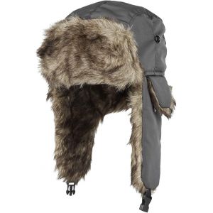 Chapeau Avec Oreillettes Unisexe Fausse Fourrure D'hiver Imperméable De Chasse Chapeau Gris - Neuf