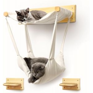 Ensemble Mur D'escalade Pour Chat En Pin | Hamac Mural Pour Chat | 3 Variantes De Couleurs | 2 Escaliers Muraux Pour Chat | Meubles Pour Chat | Lit Mural Pour Chat | Arbre &iquest;&iquest; Chat | Arbre &iquest;&iquest; Chat - Neuf