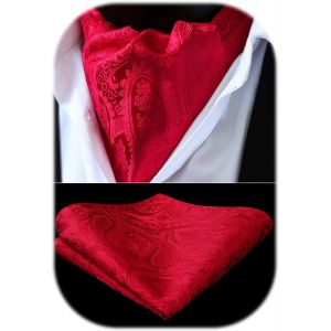 Meimie-Ascot Homme Paisley Floral Cravates Jacquard Mariage Foulard Élégant Ensemble Cravate Classique Et Pochette Pour Business - Neuf