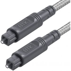 Câbles Optique Câble Audio Numérique Optique Câbles Toslink SPDIF pour Barre de son,Cinéma maison,Téléviseur,Haut-parleur (Gris,1 m) - Neuf