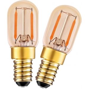 Kal-Mini E14 Ampoule Led, 1w Ambre Vintage Lampe De Nuit Ampoule Dimmable, Ses Petites Ampoules À Filament Led À Vis, Ultra Blanc Chaud 2200k, Équivalent 10w, Lot De 2 - Neuf
