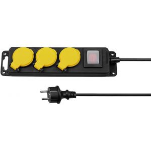 KALANKA-- Bloc multiprise, Bloc multiprise 3 Prises - Bloc 3 Prises étanche - 16A - avec Interrupteur - Câble HO5RN-F 3G1mm² - Longueur câble: 0.85m - Tension: 230V - Puissance Max: 3680W - Neuf