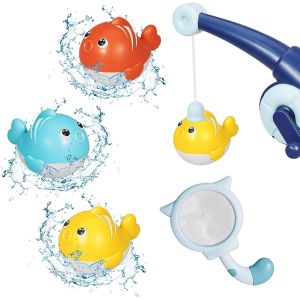 Eryi-Jouet De Bain Pour Bébé - Jeu De Pêche - Jouet D'eau Pour Enfants Avec Filet De Pêche - Jouet De Bain - Kit De Pêche Magnétique - Cadeau Pour Enfant De 1, 2, 3, 4, 5, 6 Ans - Neuf