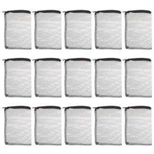 Lot De 15 Sacs Filtrants À Mailles Fines Pour Aquarium ¿ Sacs Filtrants En Polyester Et Charbon De Bois Durables Pour Une Filtration Et Un Entretien Faciles - Neuf